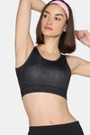 Zelocity Medium Impact Moisture Wicking Sports Bra with Removable Padding - Volcanic Ash — thumbnail 1